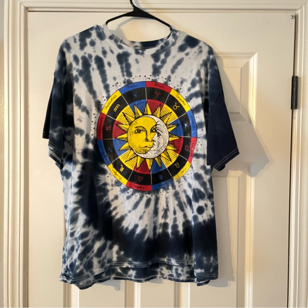 Blue Tie Dye Zodiac T-Shirt